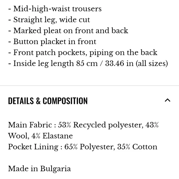 Sezane mid-high waist wool chuck trousers ecru - Picture 8 of 16